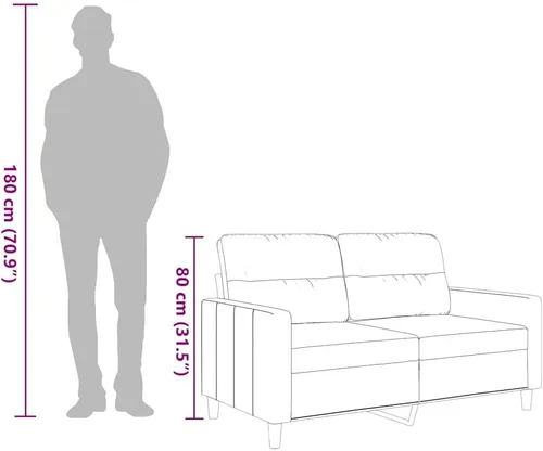 Vista 4 de vidaXL Sofá de 2 plazas gris oscuro - Cómodos asientos acolchados y cojines de respaldo - Marco de metal - Muebles modernos de sala de estar