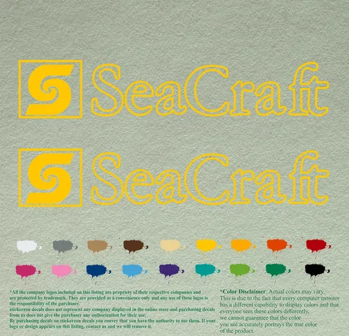 Vista 4 de SeaCraft Calcomanías de repuesto compatibles con Sea Craft, calcomanías de vinilo para barcos con motor fuera de borda, juego de 2