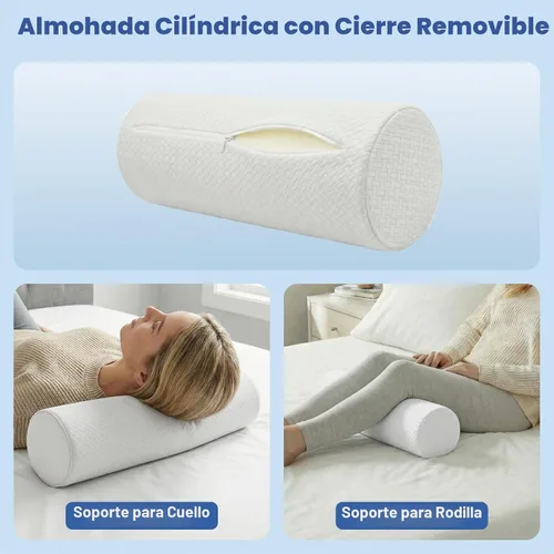 Vista 4 de Almohada cervical para el cuello para aliviar el dolor y dormir, almohada ergonómica de postura para el cuello, almohada de espuma viscoelástica Azul