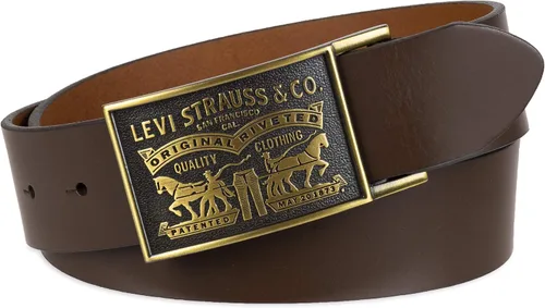 Vista 2 de Levi's Cinturón de jeans para hombre con hebilla de logotipo extraíble, Negro