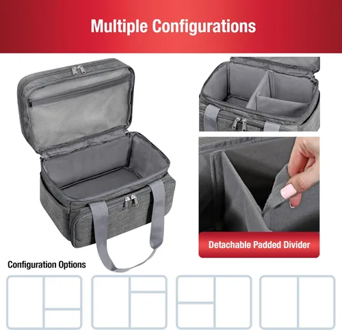 Vista 3 de Organizador de Accesorios de Costura SINGER (Solo Bolsa) – Bolsa de Almacenamiento de Costura Portátil de Doble Capa 2 Fundas Desmontables y 18