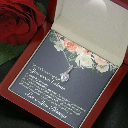 Vista 5 de Joyería con tarjeta de mensaje, regalos personalizados, collar hecho a mano, collar con tarjeta, tarjeta de mensaje y caja que no estás solo, collar