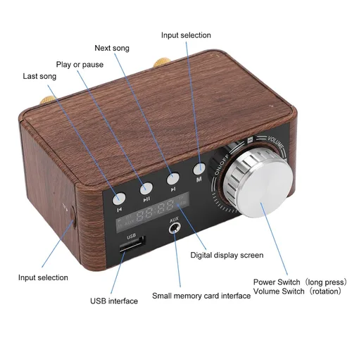 Vista 3 de Mini Bluetooth 5.0 Amplificador 50W 50W Canal HiFi Digital Audio Estéreo