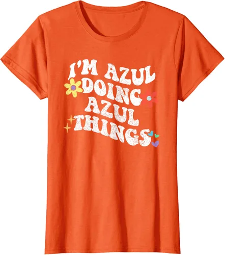 Vista 53 de Retro Groovy Im AZUL Doing AZUL Things - Camiseta divertida para el día de la madre, Negro