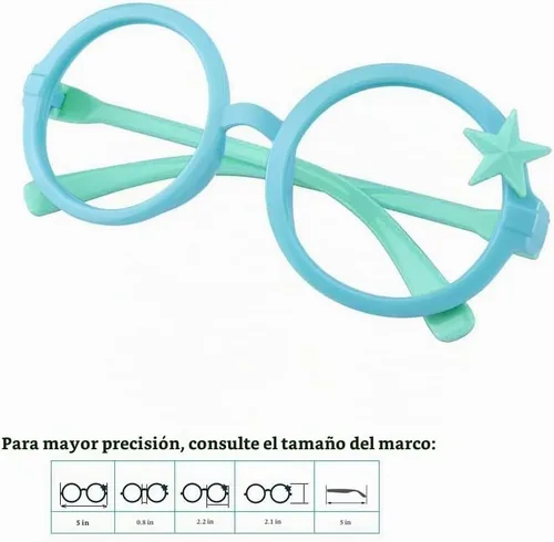 Vista 6 de Montura de gafas para niños, con estilo, sin lentes, paquete de 3