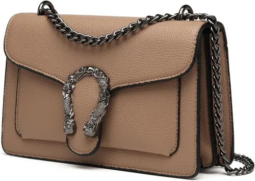 Vista 15 de Travistar Bolsos cruzados para mujer, bolsos pequeños de piel sintética, bolso de hombro, bolso de noche, bolsos acolchados con correa de cadena
