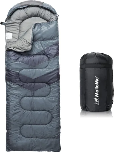 Vista 10 de MalloMe Sacos de dormir para adultos en clima frío y cálido – Saco de dormir para niños, niñas, niños – Accesorios ligeros esenciales de camping
