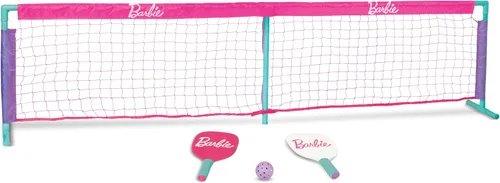 Vista 8 de Barbie Juego de pickleball para niños, incluye 2 paletas, 1 pelota y red, juego de pickleball portátil para exteriores/interiores para niñas, patio