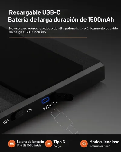 Vista 7 de Báscula de café recargable con temporizador, gran escala digital de vertido, precisión de 4.4 lbs/0.00 oz para peso de espresso, goteo, tara Negro