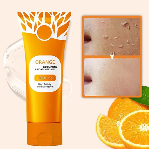 Vista 5 de Gel exfoliante naranja para cara y cuerpo, exfoliante profundo de poros, limpieza profunda de poros, geles exfoliantes de enzimas naranjas, gel