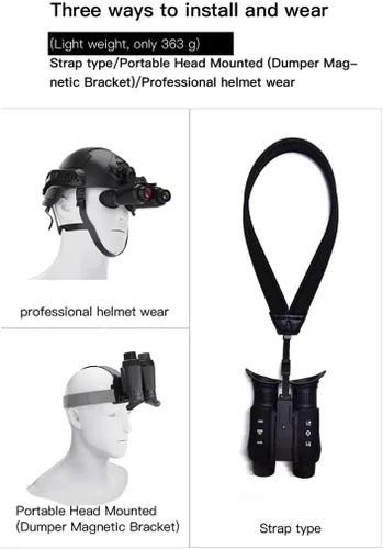 Vista 5 de Aetheria NV8300 - Gafas de visión nocturna 3D 4K montadas en casco, binoculares engranaje infrarrojo de visión nocturna, telescopio de visión