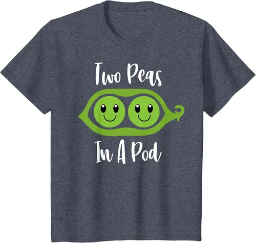 Vista 26 de Two Peas in A Pod Couples Matching Best Friend Cute Veg T-Shirt Baby Blue