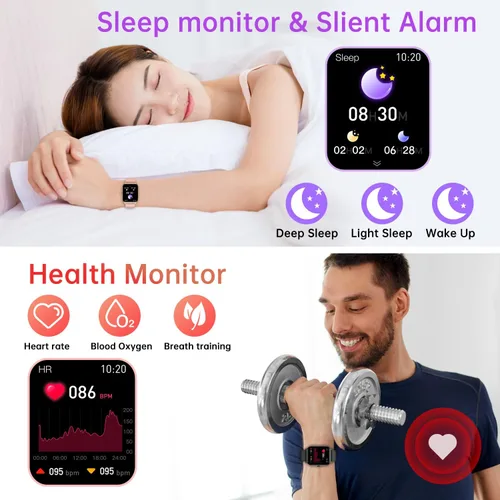 Vista 3 de Reloj inteligente para mujer con rastreador de ejercicios: relojes inteligentes de marca/respuesta de llamada de oro rosa para mujer, relojes