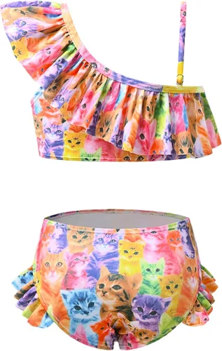 Vista 50 de CHILDRENSTAR Trajes de baño de dos piezas para niñas, traje de baño de playa y piscina