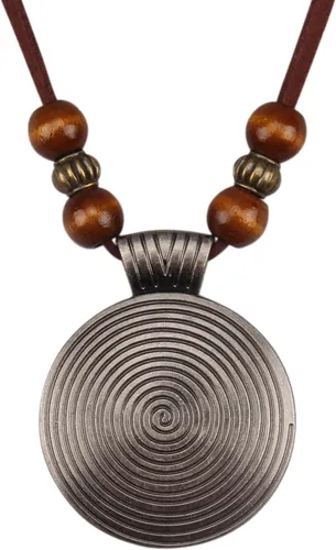 Vista 70 de Jeilwiy Collar de cuero para mujer, collar funky, gargantilla de cuerda con colgante, joyería de estilo bohemio