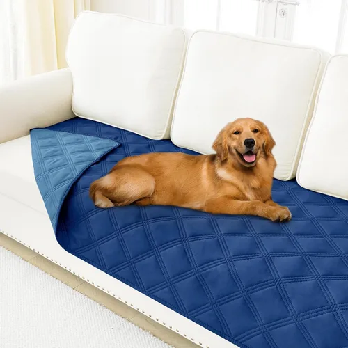 Vista 24 de Smiry Funda impermeable para cama de perro, manta reversible para mascotas para sofá Manta suave lavable para perro, funda a prueba de fugas