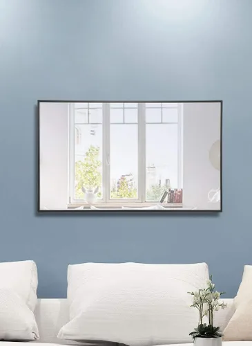 Vista 3 de Elegant Decor Monet - Espejo rectangular con marco de metal (40 x 24 pulgadas), color negro