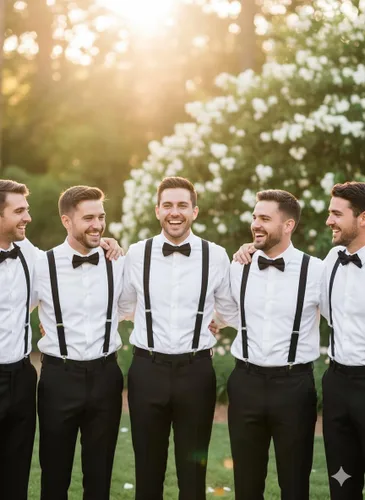 Vista 5 de Juego de tirantes y pajarita para hombre, tirantes ajustables en Y con pajarita a juego para bodas y uso formal Negro