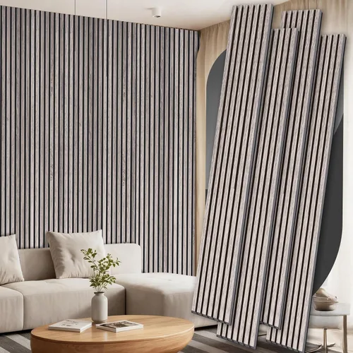 Vista 18 de RITOLLO Paneles de madera para pared de 4.92 x 7.68 pulgadas, paneles acústicos para decoración de pared interior, panel de absorción de sonido