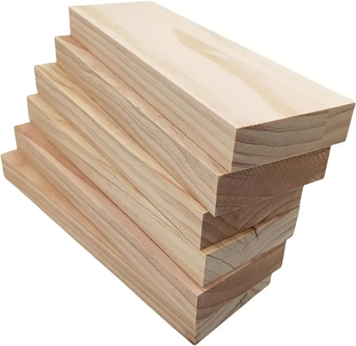 Vista 14 de 4 tableros rectangulares de madera sin terminar para manualidades, bloques de madera de corte en blanco de 8 x 6 x 0.8 pulgadas para tallar madera