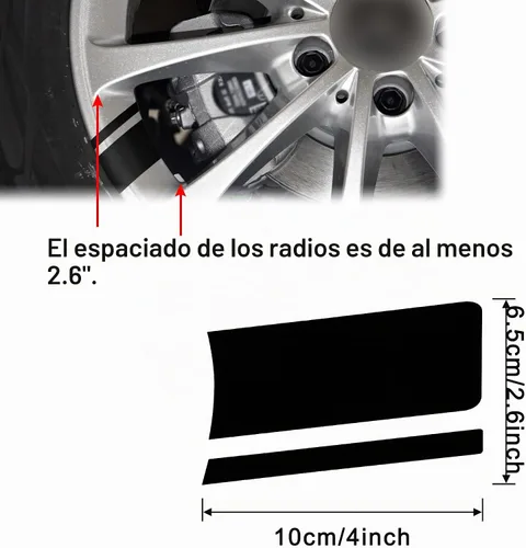 Vista 2 de TOMALL 6 calcomanías reflectantes de rayas para llantas de automóvil, vinilo reflectante de seguridad, calcomanías universales para llantas