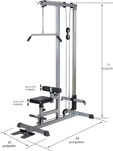 Vista 7 de Máquina de remo GDLF LAT Pull Down de tracción baja para entrenamiento de fuerza con barra de ejercicio para el cuerpo
