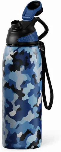 Vista 24 de Fjbottle Botella de agua aislada de acero inoxidable, botellas de agua a prueba de fugas de 32 onzas, vaso reutilizable de hielo, jarra de vacío