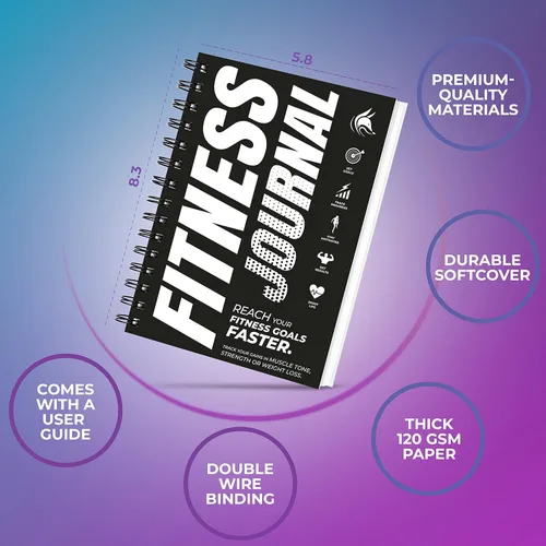 Vista 2 de Clever Fox Diario de Fitness Cuaderno de Registro de Entrenamiento - Planificador Diario de Fitness Diario de Entrenamiento para Mujeres y Hombres.