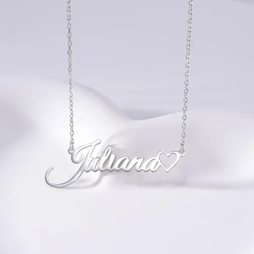 Vista 5 de TinyName - Collar con placa de nombre personalizable, bañado en oro de 18 quilates, regalo para mujer