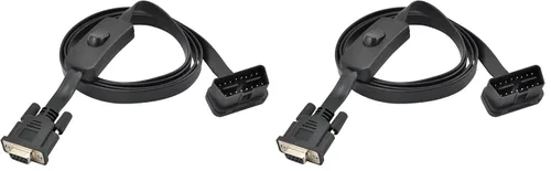 Vista 9 de 1.5M 5ft OBD2 OBDII 16 Pin macho a DB9 Serial RS232 Puerto hembra OBD Cable Adaptador de cable de extensión de diagnóstico Conector con interruptor