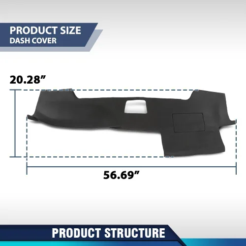 Vista 7 de PIT66 Cubierta de bisel de tablero de TPE, compatible con Toyota 4Runner 2003 2004 2005 2006 2007 2008 2009, panel de instrumentos negro