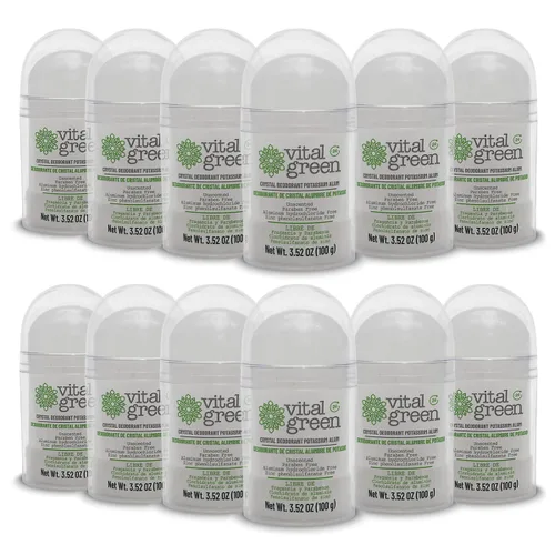 Vista 8 de Vital Green Thai Crystal Potassium Alum Desodorante – Desodorante mineral sin perfume para hombres, mujeres y atletas, 3.53 oz / 100 g (1 unidad)