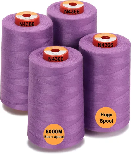 Vista 11 de New brothread - 30 opciones - 2 conos grandes de 5500Y (5000M) cada uno de hilo de poliéster hilado multiusos 40S/2 (Tex27) para serger, overlock