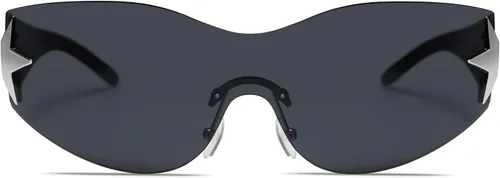 Vista 4 de Allarallvr Y2K AR82143 - Gafas de sol para mujer y hombre gafas de sol envolventes