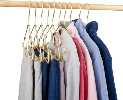 Vista 3 de Clips de ropa de bebé de metal dorado de 12.5 pulgadas para niños, colgador de ropa para niños, exhibición y almacenamiento, paquete de 10