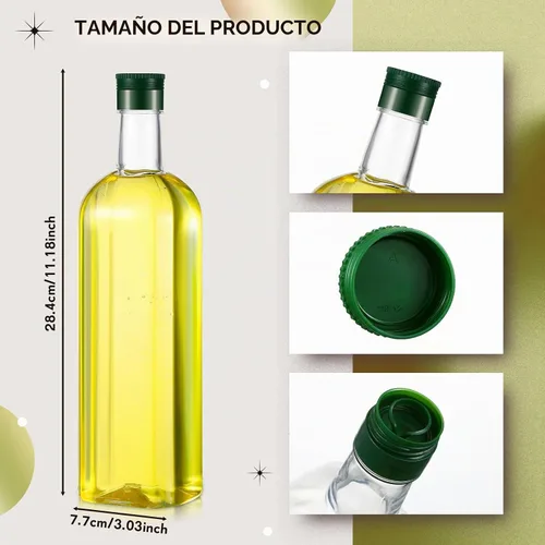 Vista 2 de Dandat 10 botellas cuadradas de plástico de 34 onzas con tapa transparente