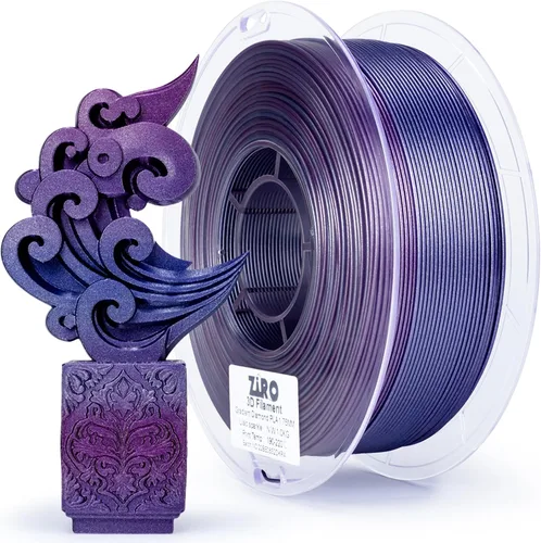 Vista 12 de ZIRO - Rápido cambio de color PLA, filamento translúcido multicolor de 1.75mm, material para impresión 3D, carrete de 1kg, precisión dimensional