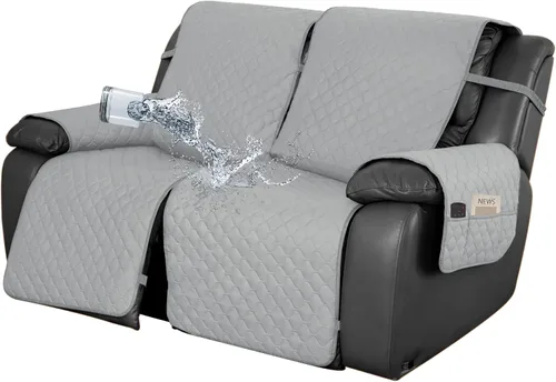 Vista 33 de Easy-Going Funda impermeable para sofá biplaza reclinable con bolsillo, funda de sofá reversible de 1 pieza para sillón reclinable de 2 asientos