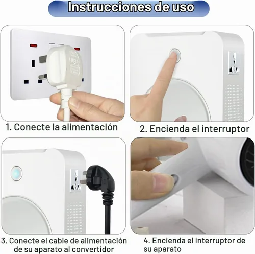Vista 6 de MYOYAY Convertidor de voltaje elevador de 2000 W de 110 V a 220 V, transformador de potencia resistente con protección de disyuntores, convertidor