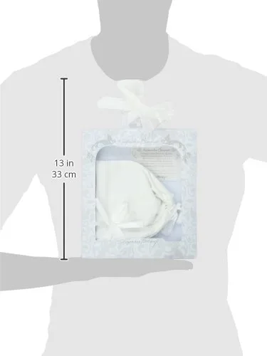 Vista 5 de Stephan Baby Bonnets - Gorro de bautizo de algodón blanco con cruz bordada y lazos de satén, talla única, dobladillo recto