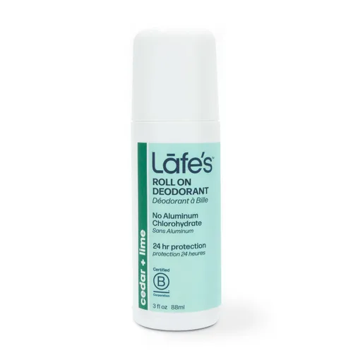 Vista 2 de Lafe's Desodorante natural Desodorante natural roll-on sin aluminio de 3 onzas Cedro y lima Paquete de 2