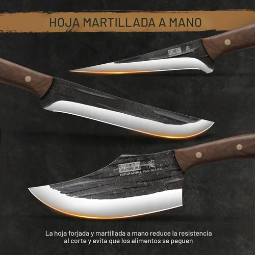 Vista 3 de HOSHANHO Juego de cuchillos de carnicero, juego de cuchillos de cocina