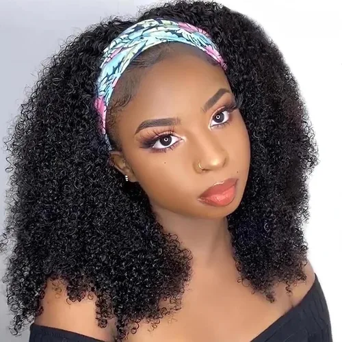 Vista 29 de Aiterina - Peluca de cabello humano con diadema de onda profunda para mujeres negras, cabello brasileño remy, sin pegamento, sin encaje frontal