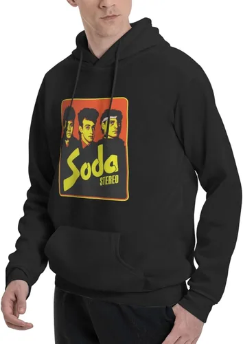 Vista 3 de furno Soda Stereo Hoodie Men's Casual Athletic Workout Pullover Hooded Sweatshirt With Pockets
