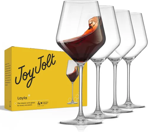Vista 10 de JoyJolt Juego de 4 copas de champán de la colección Layla, de 6.7 onzas, elegantes copas de champán con tallo de cristal para Prosecco, vino