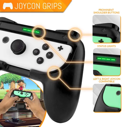 Vista 4 de Orzly Paquete de accesorios deportivos para fiestas familiares diseñados para Nintendo Switch y juegos de consola OLED con raquetas de bádminton