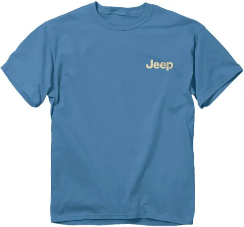 Vista 2 de Jeep Girl Vintage Sun Women's Short Sleeve T-Shirt, Blue Sun, Wrangler Design Lovers 100% Ringspun Cotton, Royal Caribe