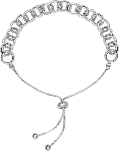 Vista 4 de Charmsy - Pulsera bolo ajustable de plata de ley 925 para mujeres adolescentes