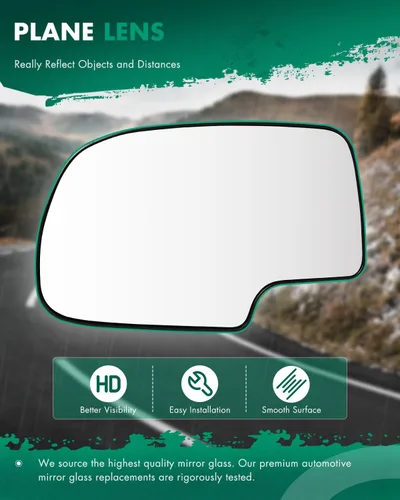 Vista 5 de SCITOO Espejo retrovisor de cristal para conductor lateral izquierdo para 1999-2007 para Chevy Silverado Pickup 2000-2006 Suburban 2000 Tahoe Chrome