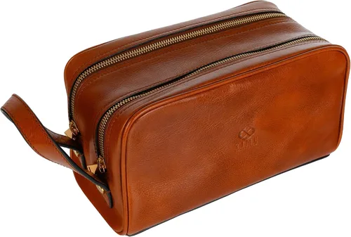 Vista 8 de Time Resistance Bolsa de cosméticos de cuero - Kit de aseo italiano Dopp (negro)